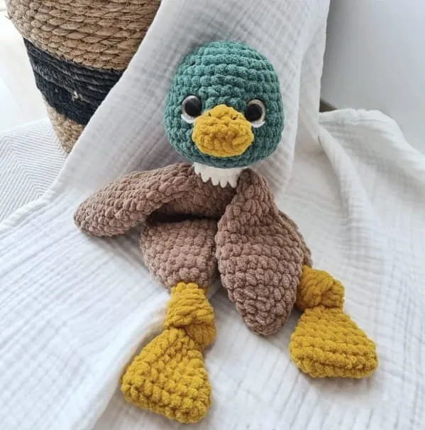 Kadife Ördek Oyuncak - Yumuşacık Dokulu, El Emeği Bebek Hediyesi