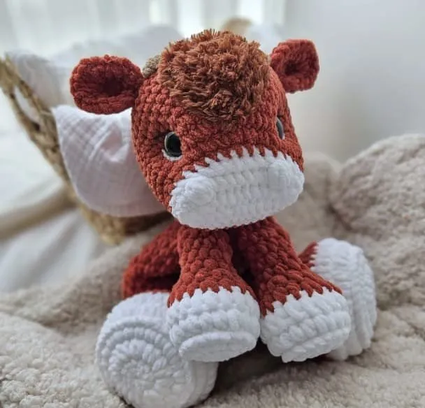 Kadife İp Örgü Tilki Oyuncak - Yumuşacık Dokusuyla Sevimli Arkadaş