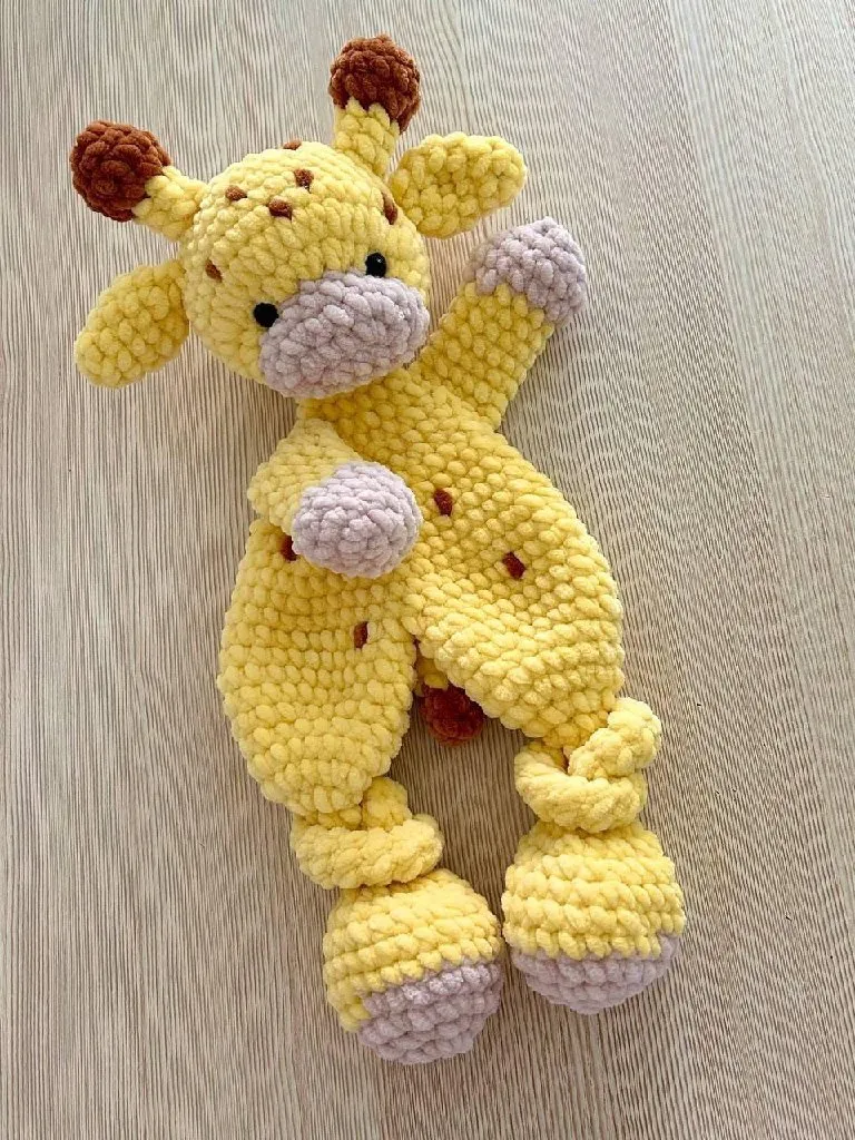 Sarı Kadife Zürafa Oyuncak Bebek - Yumuşacık El Emeği Hediye