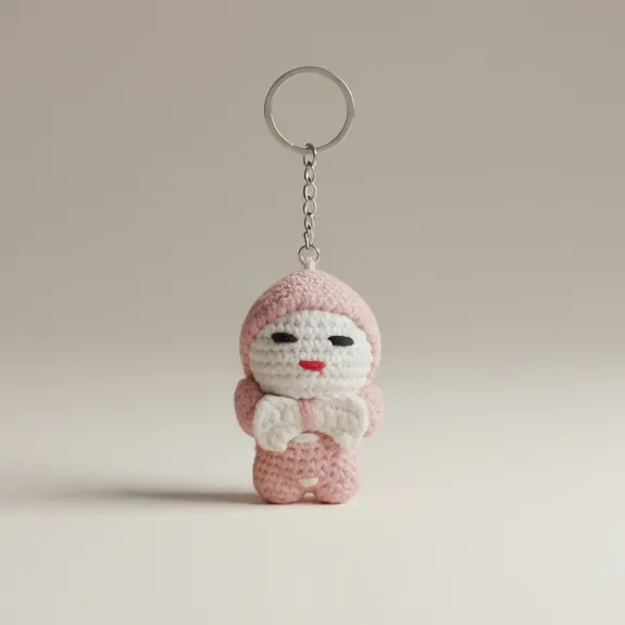 El Örgüsü Amigurumi Bebek Anahtarlık (Mevlüt Hediyeliği)