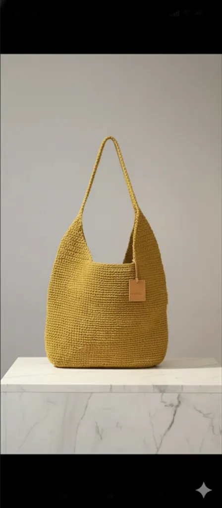 Sarı Renk El Örgüsü Omuz Çantası - Loopbagg Model