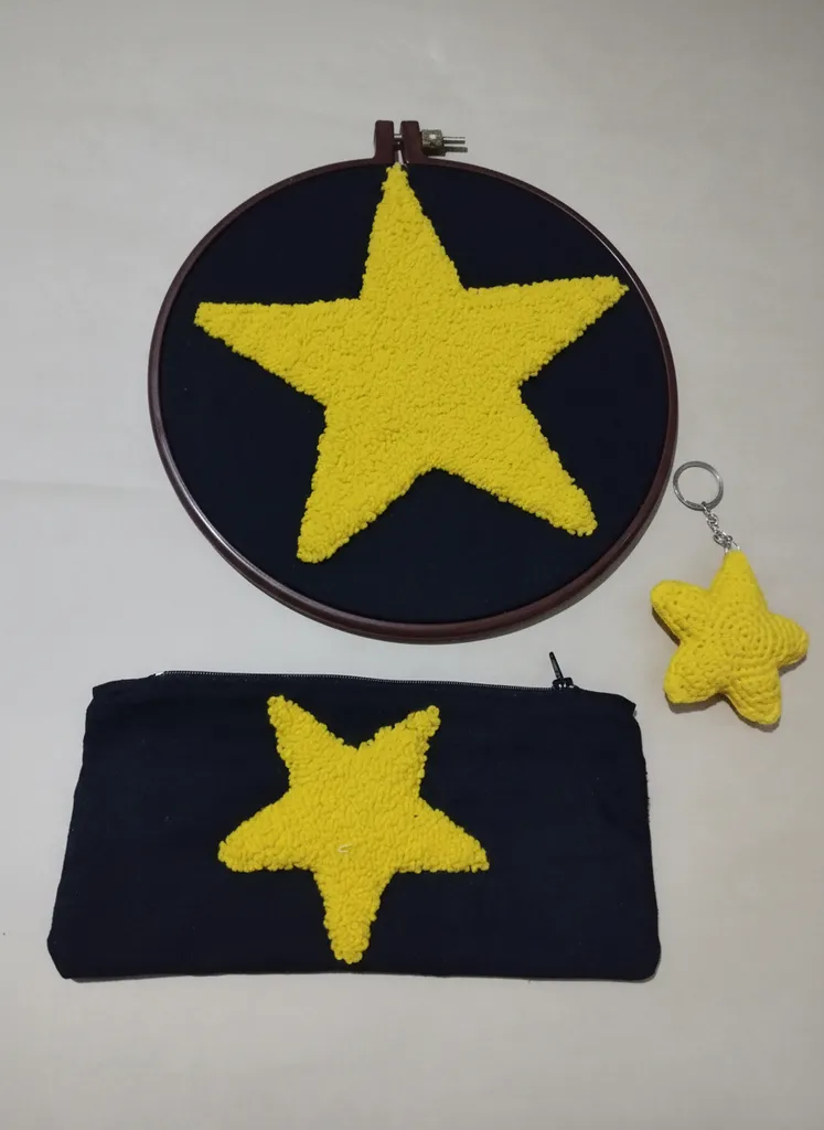 Yıldız Desenli Punch İşleme Duvar Panosu, Kalemlik ve Anahtarlık Seti