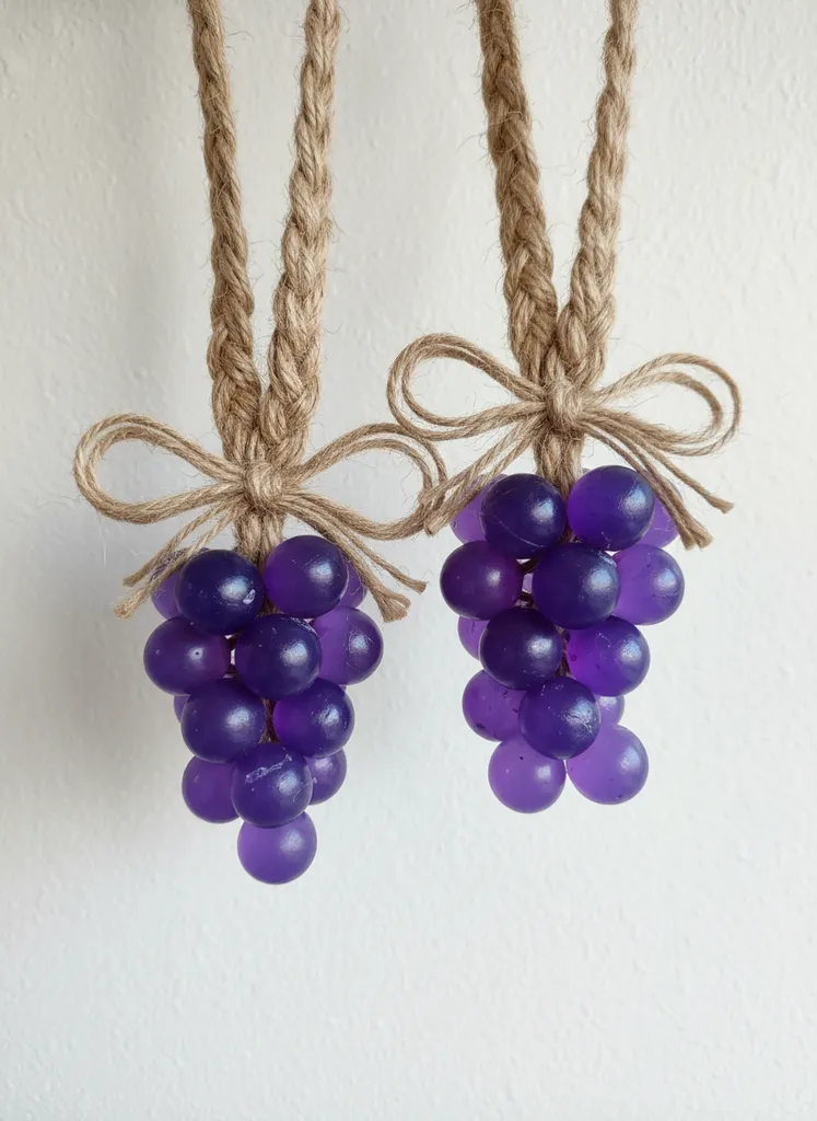 Mor Salkım Üzümü Kokulu Dekoratif Sabun - Doğal Halat Detaylı