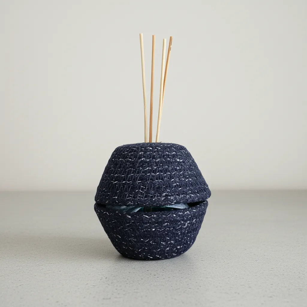 Lacivert Tressip Oda Parfümü Kabı - Dekoratif Obje