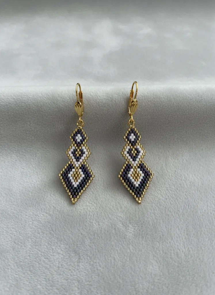 Miyuki Boncuk Dokuma Sarkıt Küpe - Modern Tasarım, Şık ve Zarif