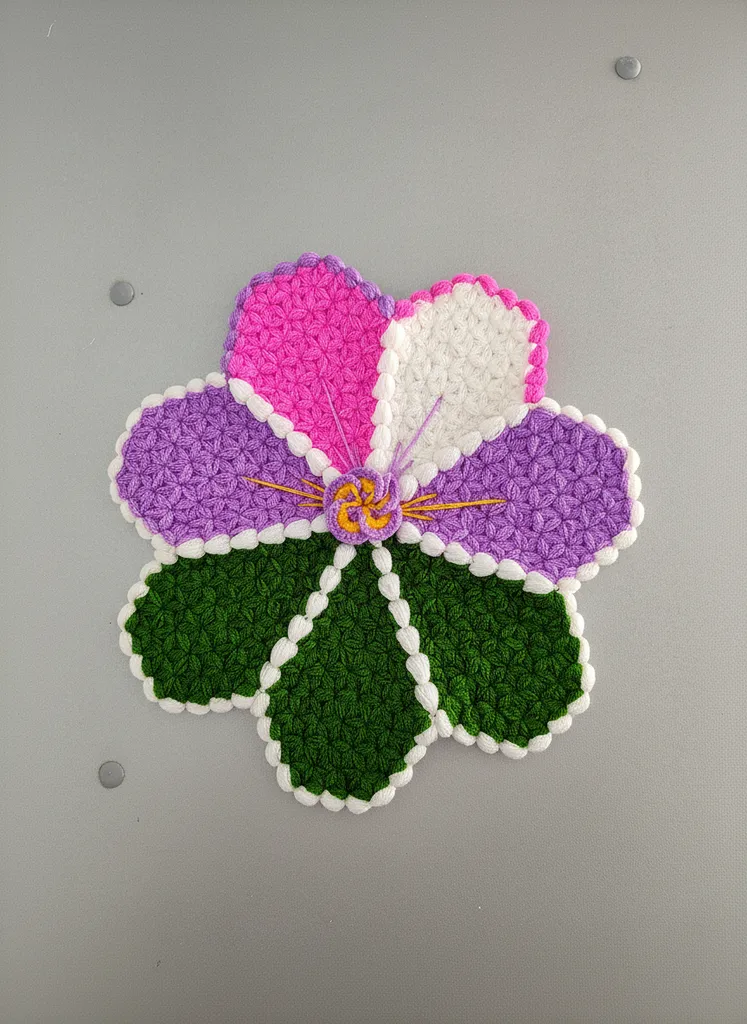 Renkli Çiçek Motifli Lif Banyo Kesesi - El Emeği Göz Nuru