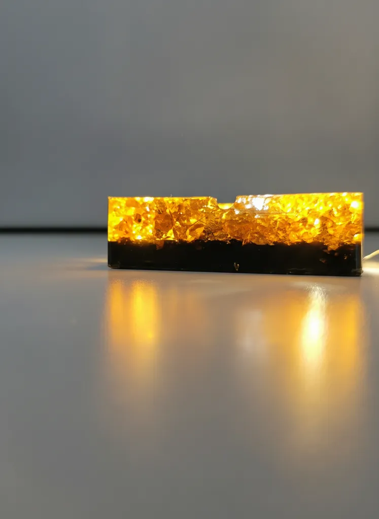 Altın Detaylı Epoksi Küllük / Takı Kutusu - El Yapımı Tasarım