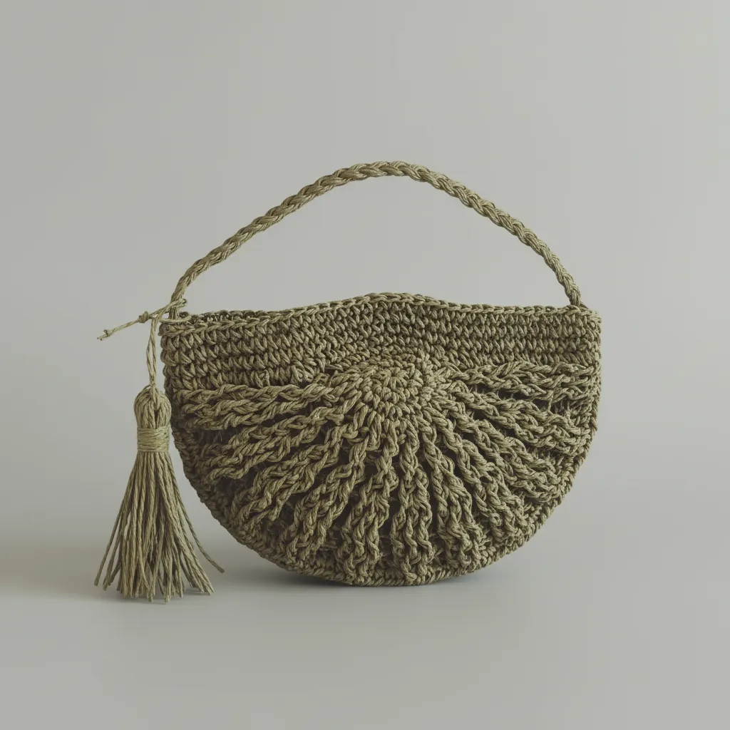 Kağıt İpinden Örme Midye Çanta - Çıt Çıt Kapamalı ve El Emeği