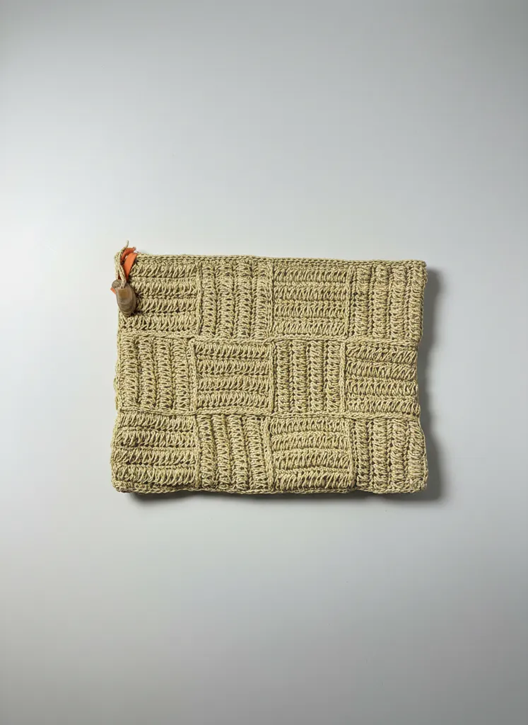 Kağıt İp Örgü Omuz Çantası - Cluhut Marka, Astarlı ve Cepli