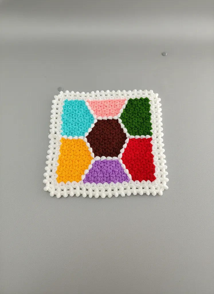 Renkli Kare Lif Modeli - Çeyizlik Banyo Lifi - El Emeği