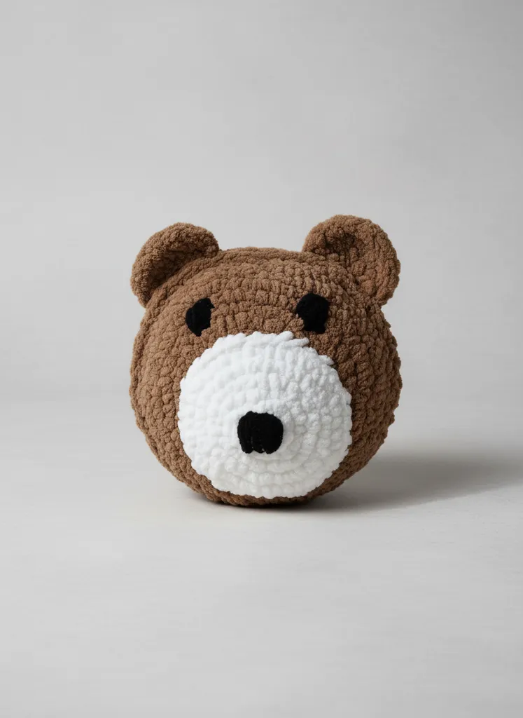 Kahverengi Kadife İpten Örme Oyuncak Ayıcık - El Emeği Hediyelik