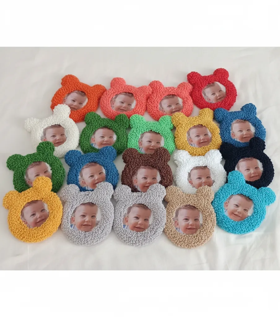 Renkli Ayıcık Tasarımlı Fotoğraflı Buzdolabı Magnetleri - El Emeği