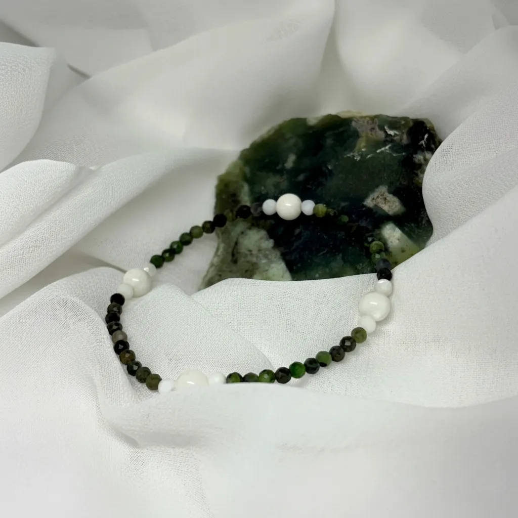 Doğal Taşlardan Yapılmış Yeşim ve Aytaşı Bileklik - Şifa Enerjisi