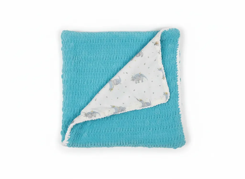 Mavi Örgü Bebek Kundak Battaniyesi - Kapüşonlu, Yumuşak ve Sıcak
