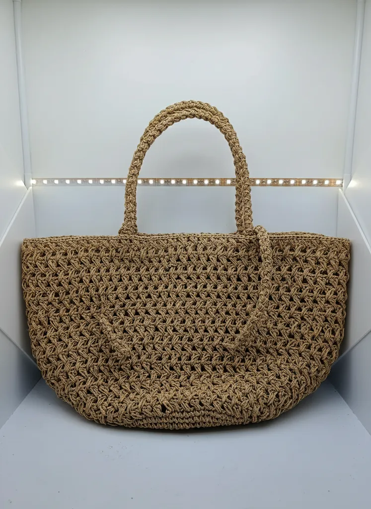 Hasır Örgü Omuz Çantası - Plaj Çantası - El Örgüsü