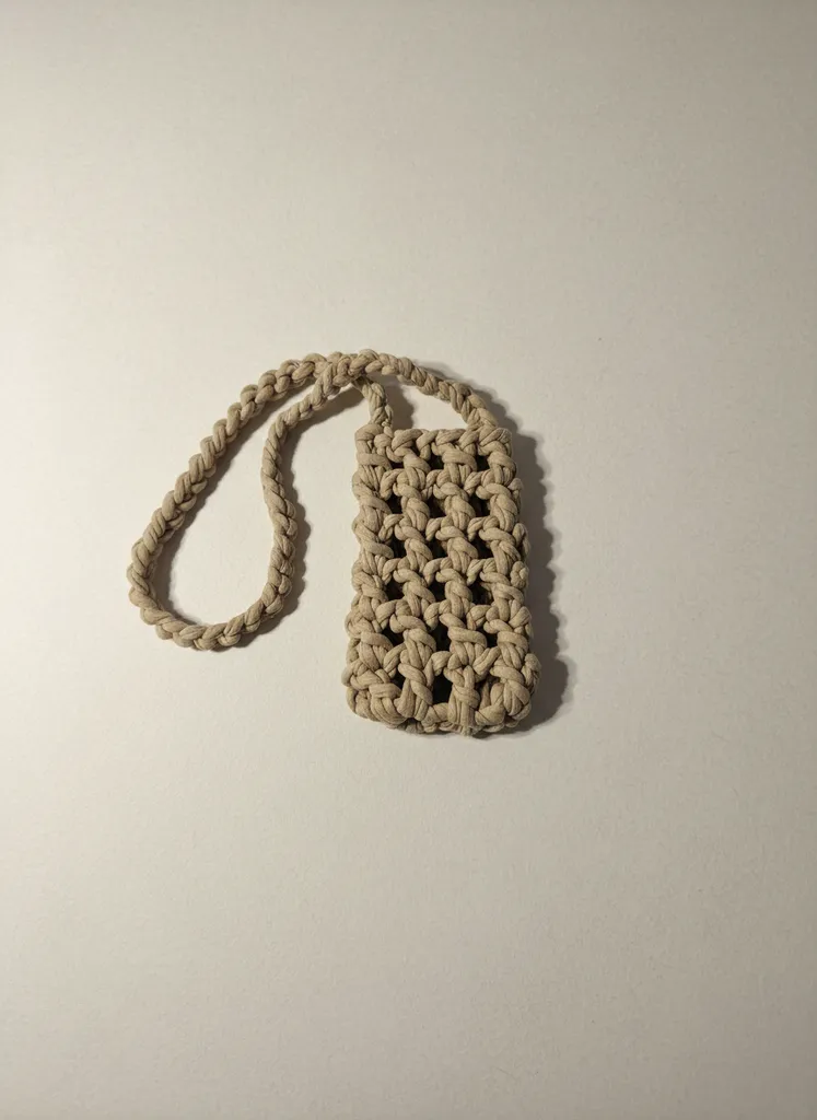 Örgü Telefon Kılıfı - Veronika Model Camel Renk - El Emeği