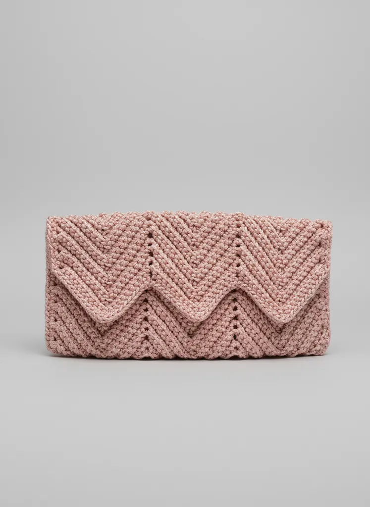 Pembe Makrome Örgü Cluhut Çanta - Günlük ve Özel Gün Kullanım