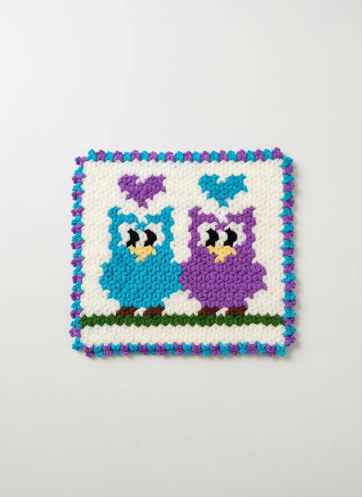 Sevimli Baykuş Desenli Banyo ve Mutfak Lifi - El Emeği