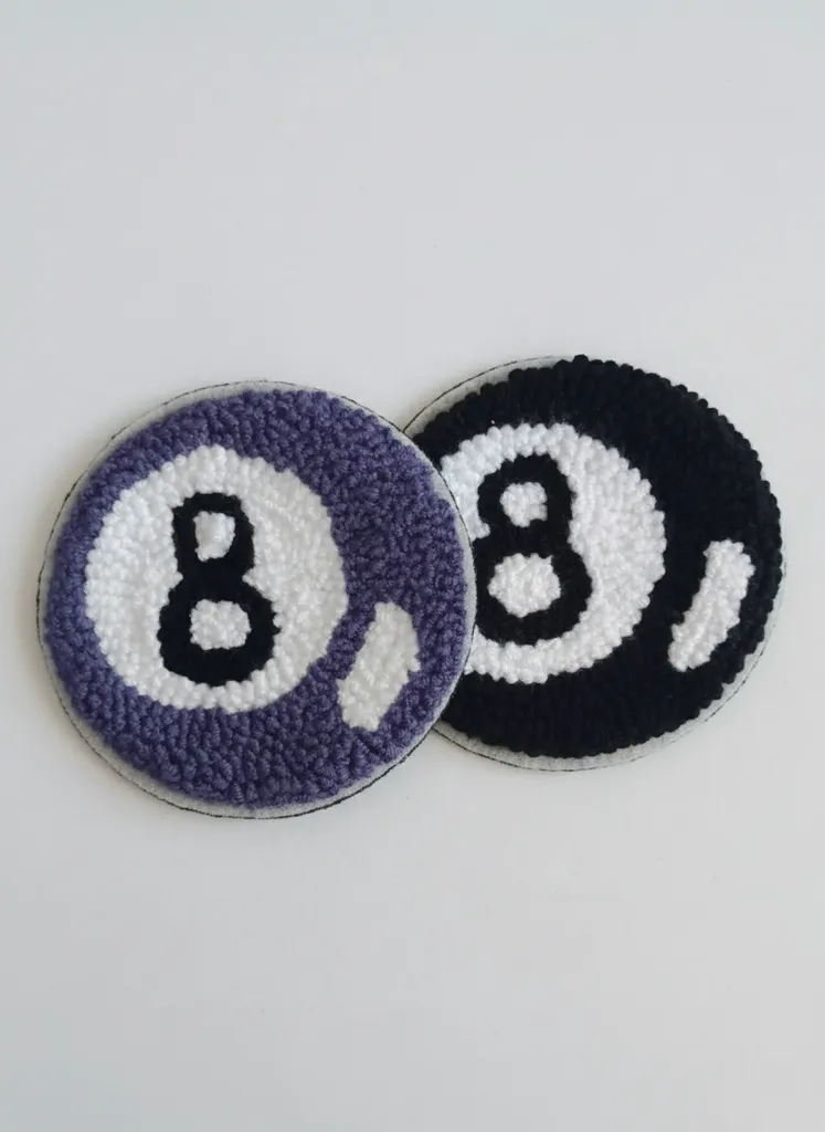 Bilardo Topu Desenli Bardak Altlığı (Car Coaster) - El Yapımı