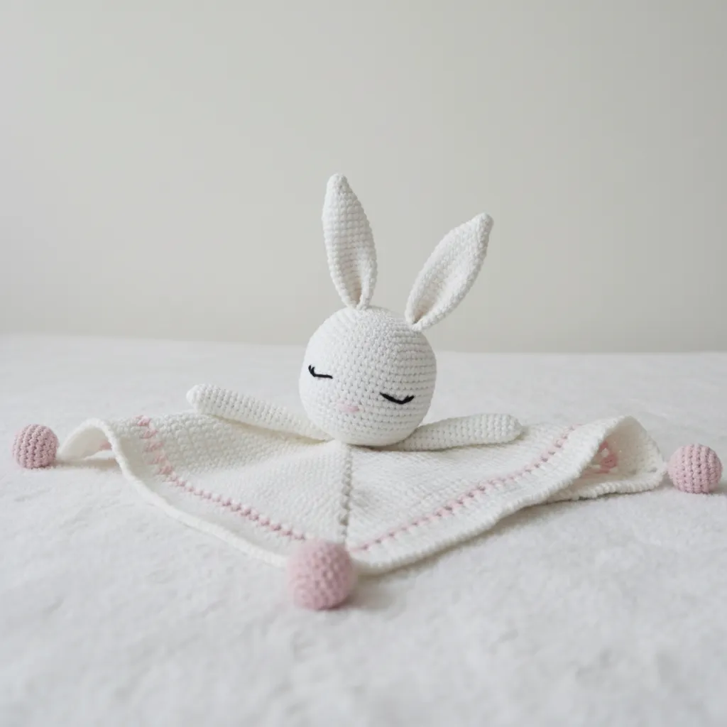 Beyaz Tavşan Amigurumi Battaniyeli Uyku Arkadaşı - El Emeği Örgü