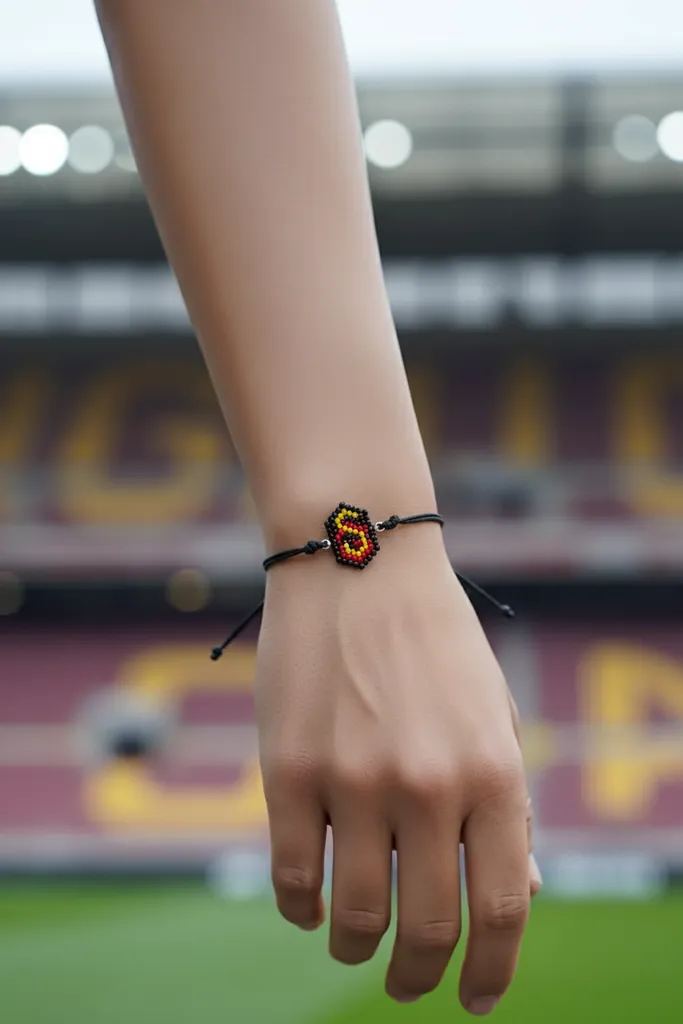 Galatasaray Logolu Miyuki Boncuk Bileklik - Ayarlanabilir İp Detaylı