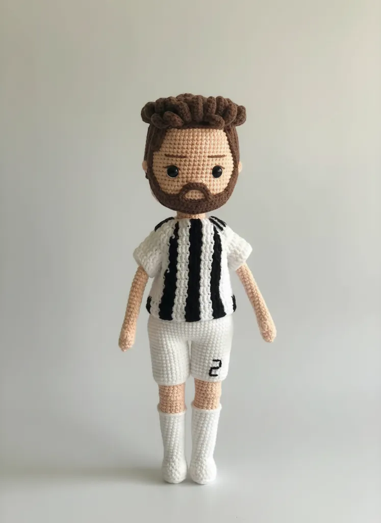 Örme Futbolcu Bebek - Rafa Silva Model Amigurumi Oyuncak Bebek