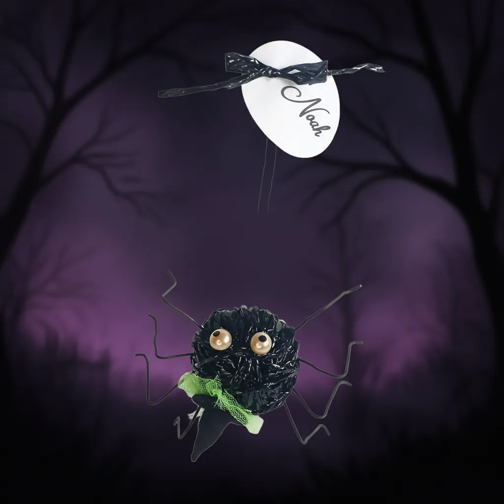 Siyah Örümcek Duvar Süsü - Kişiselleştirilebilir Halloween Dekorasyonu