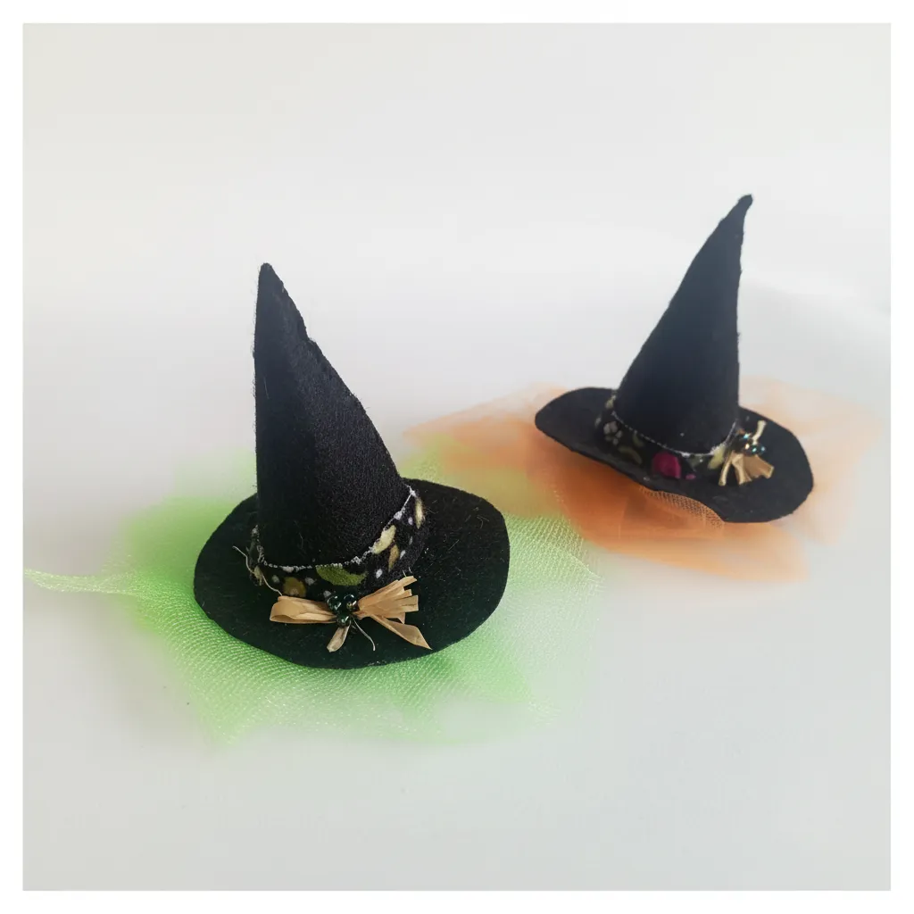 Halloween Witch Buckle Set - Handmade Spooky Hair Accessory