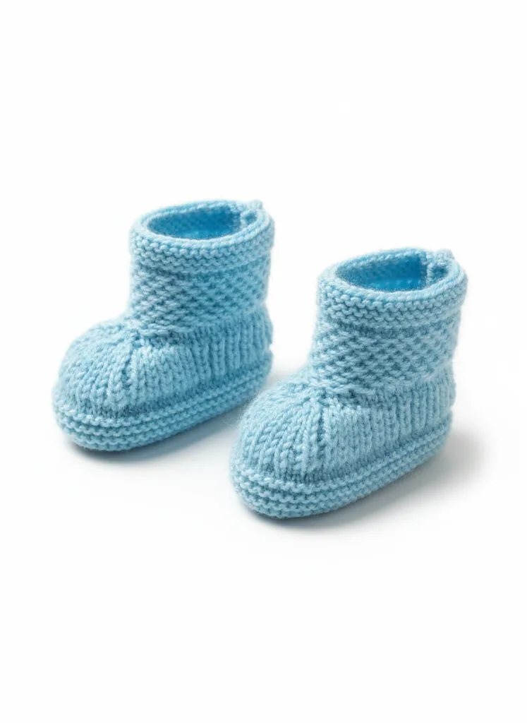 Mavi Örgü Bebek Patik - Yumuşak ve Sıcak Tutacak El Emeği