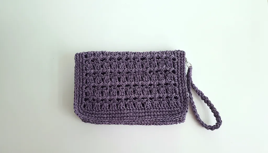 Lila Kağıt İpten Örme Portföy El Çantası - Özel Tasarım