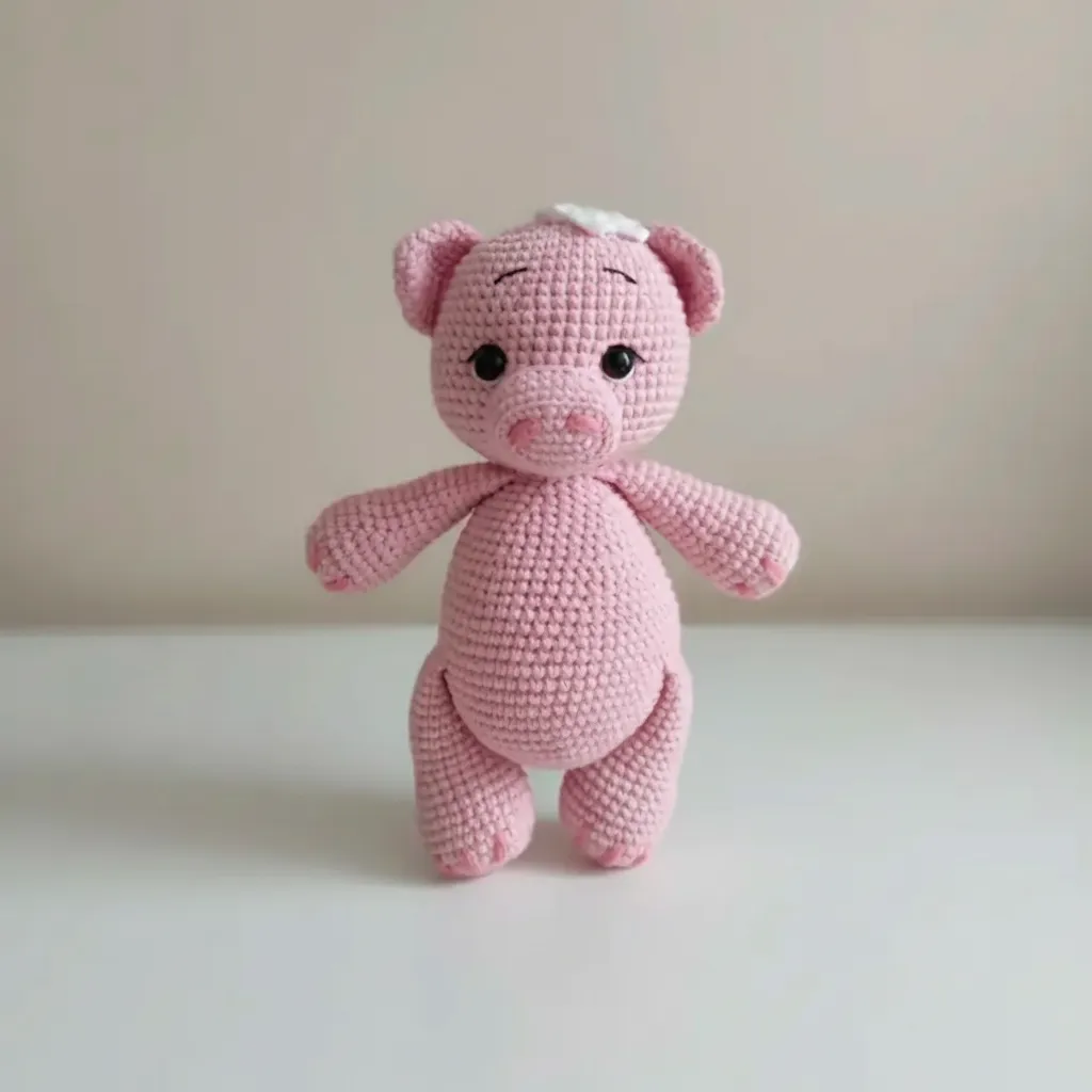 Pembe Örgü Oyuncak Domuzcuk Amigurumi - El Yapımı Hediye