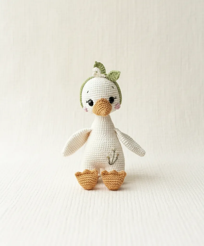 Amigurumi Toy Goose Bella - Handmade Baby Toy from Cotton Yarn