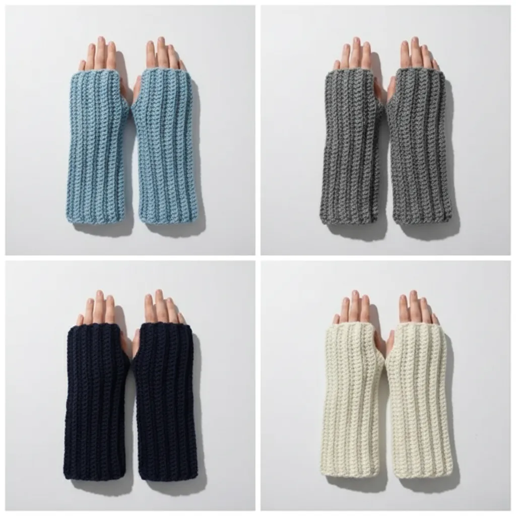 El Yapımı Tığ İşi Fitilli Parmaksız Eldiven | Sıcacık ve Şık El Isıtıcısı