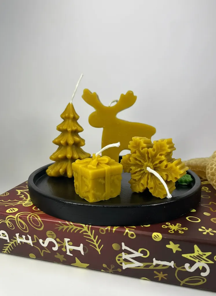 Doğal Balmumu Mum Yılbaşı Konseptli Hediye Kutusu - Apicraft (Xmas Gift Box)