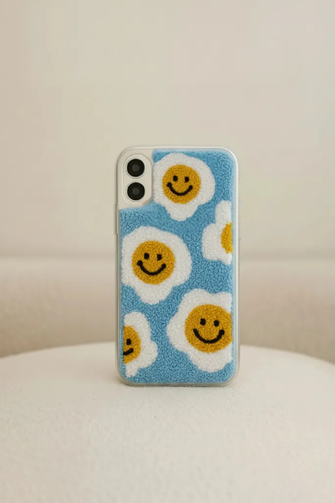 iPhone 16 Plus Uyumlu Gülücük Desen Punch Telefon Kılıfı