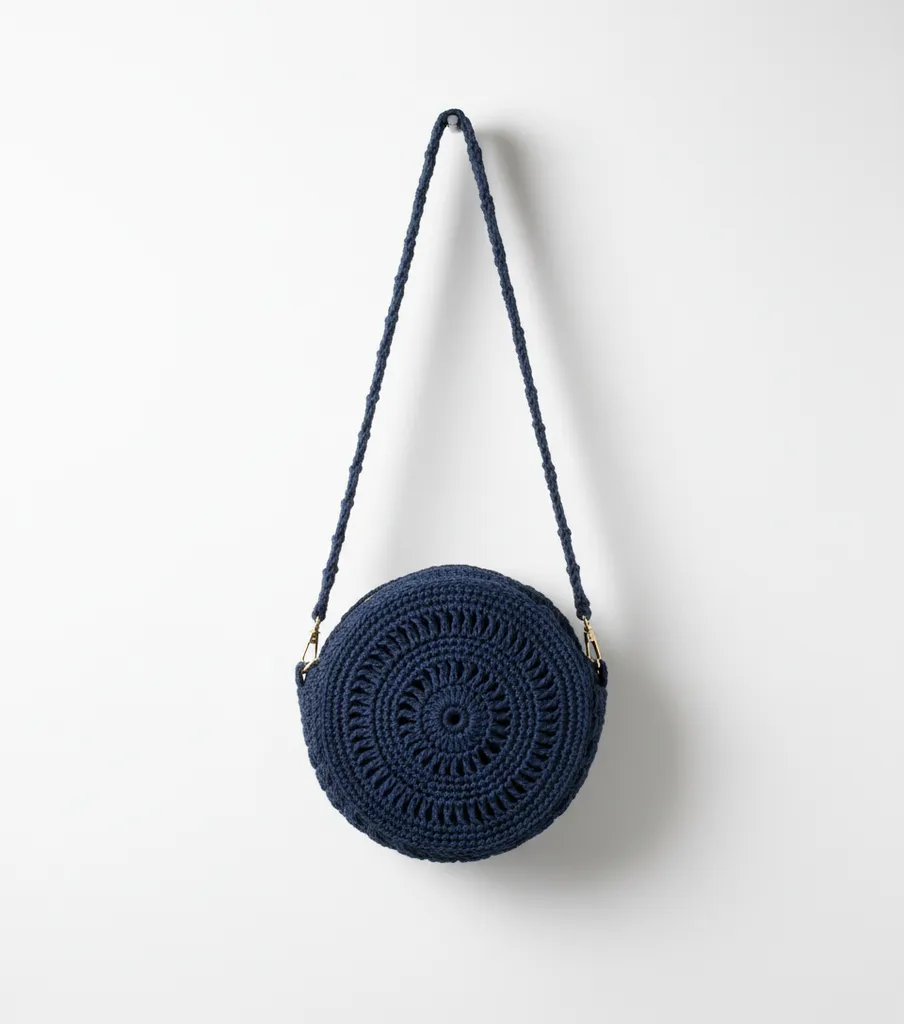 Lacivert Örgü Davul Çanta - Günlük Kullanım ve Özel Günler İçin