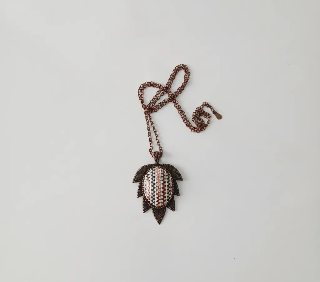 Bartın Tel Kırma Sanatı Yaprak Model Kolye - Hristo Tekniği