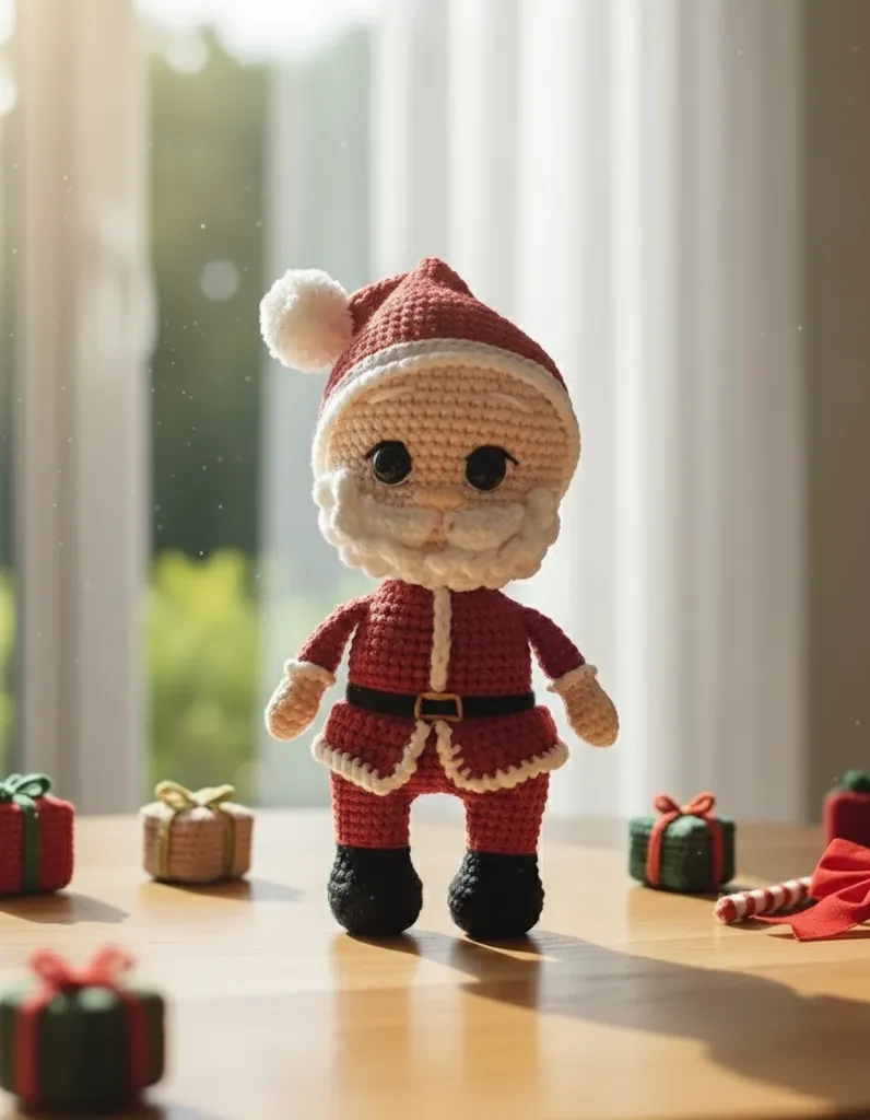 Sevimli Mr. Santa Amigurumi Figür - Yılbaşı Dekorasyonu - El Emeği
