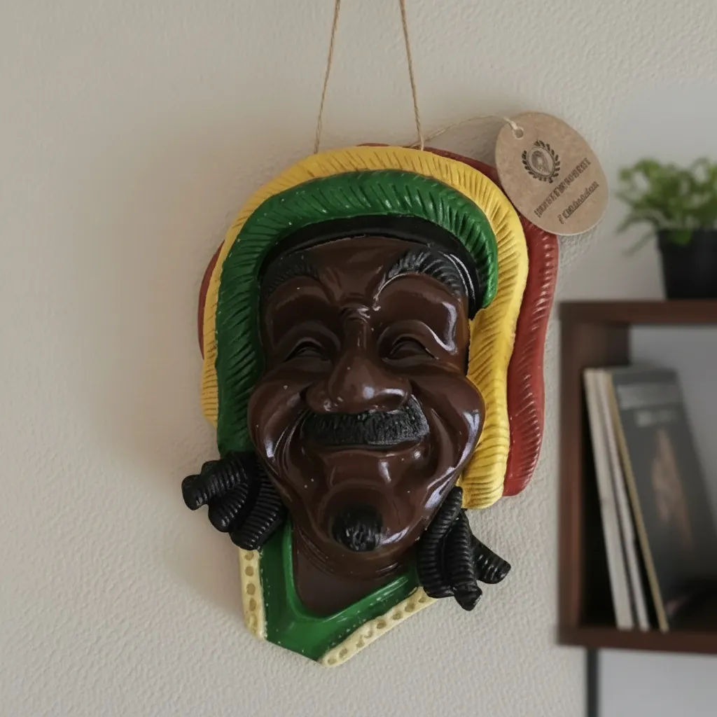 Rasta Renkleri Bob Marley Temalı Dekoratif Duvar Objesi - El Yapımı