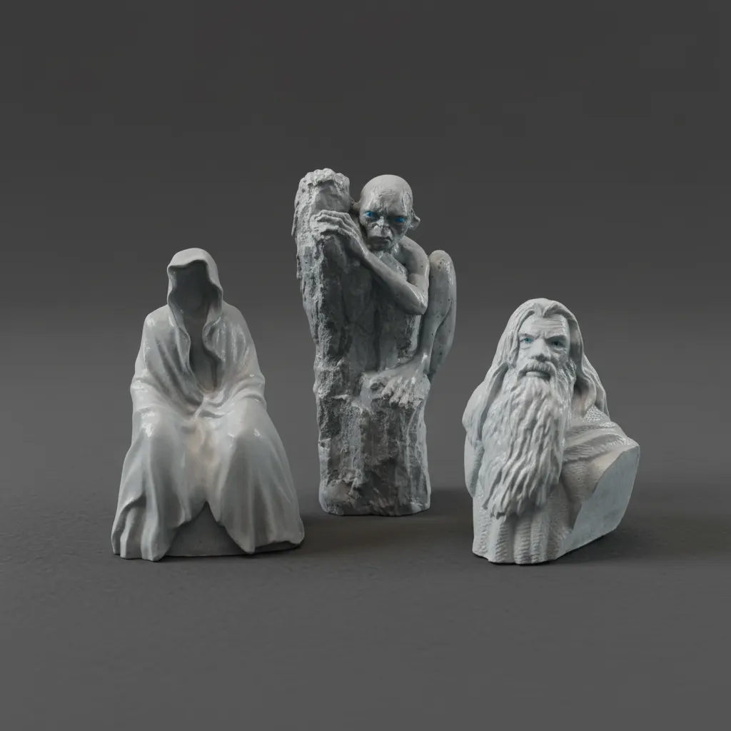 Yüzüklerin Efendisi Karakterleri Heykel Seti - El Yapımı