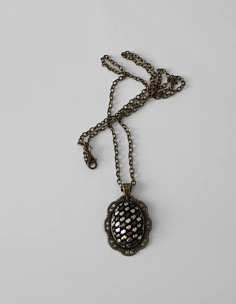 Bartın Tel Kırma Sanatı Antik Sarı Kolye - Ayarlanabilir Zincirli