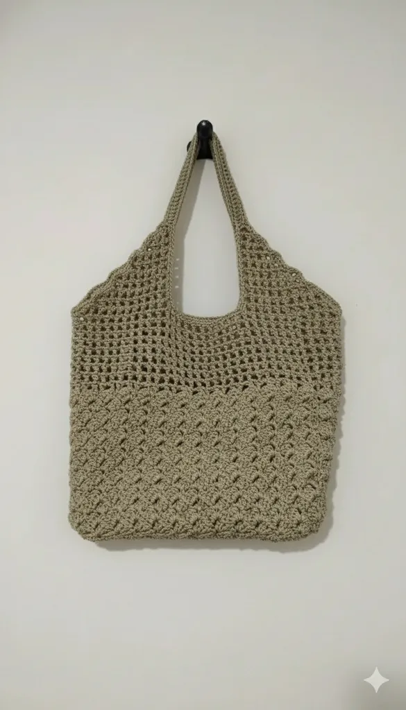 File Desenli Omuz Çantası - Deri Tabanlı, El Örgüsü Tasarım