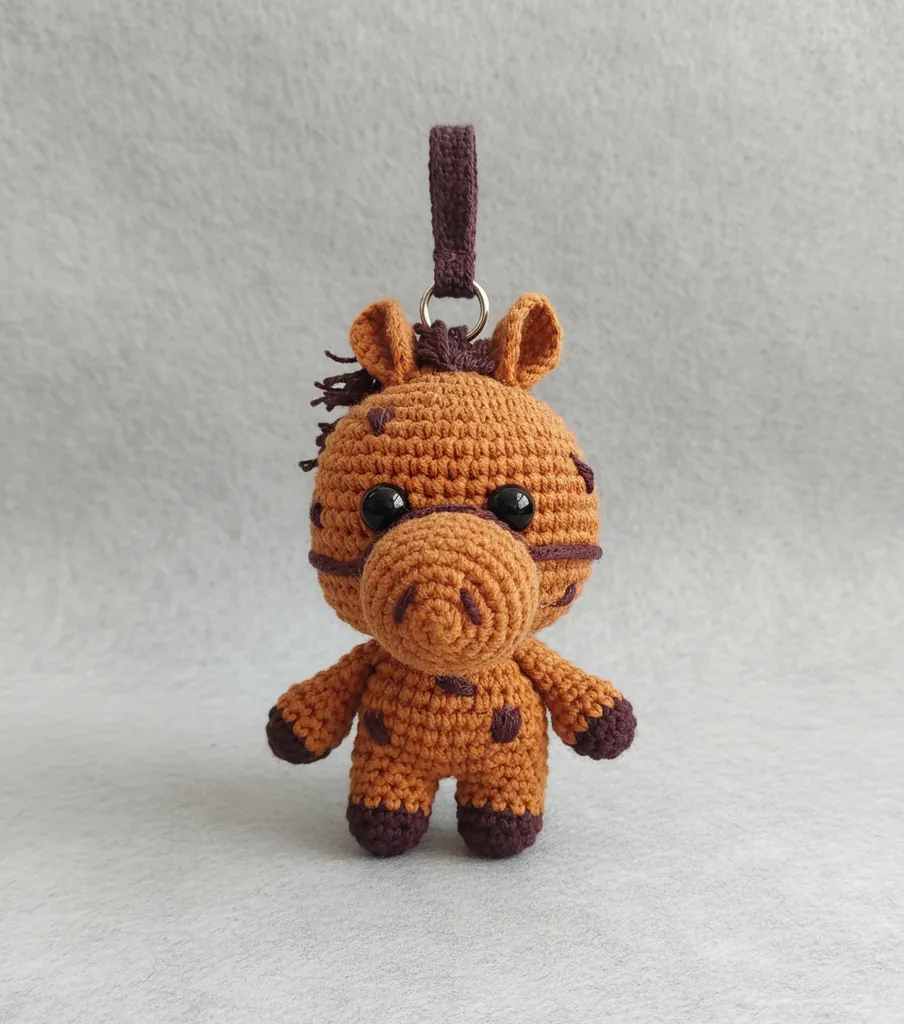 Örme At Figürlü Anahtarlık - El Emeği Amigurumi Oyuncak