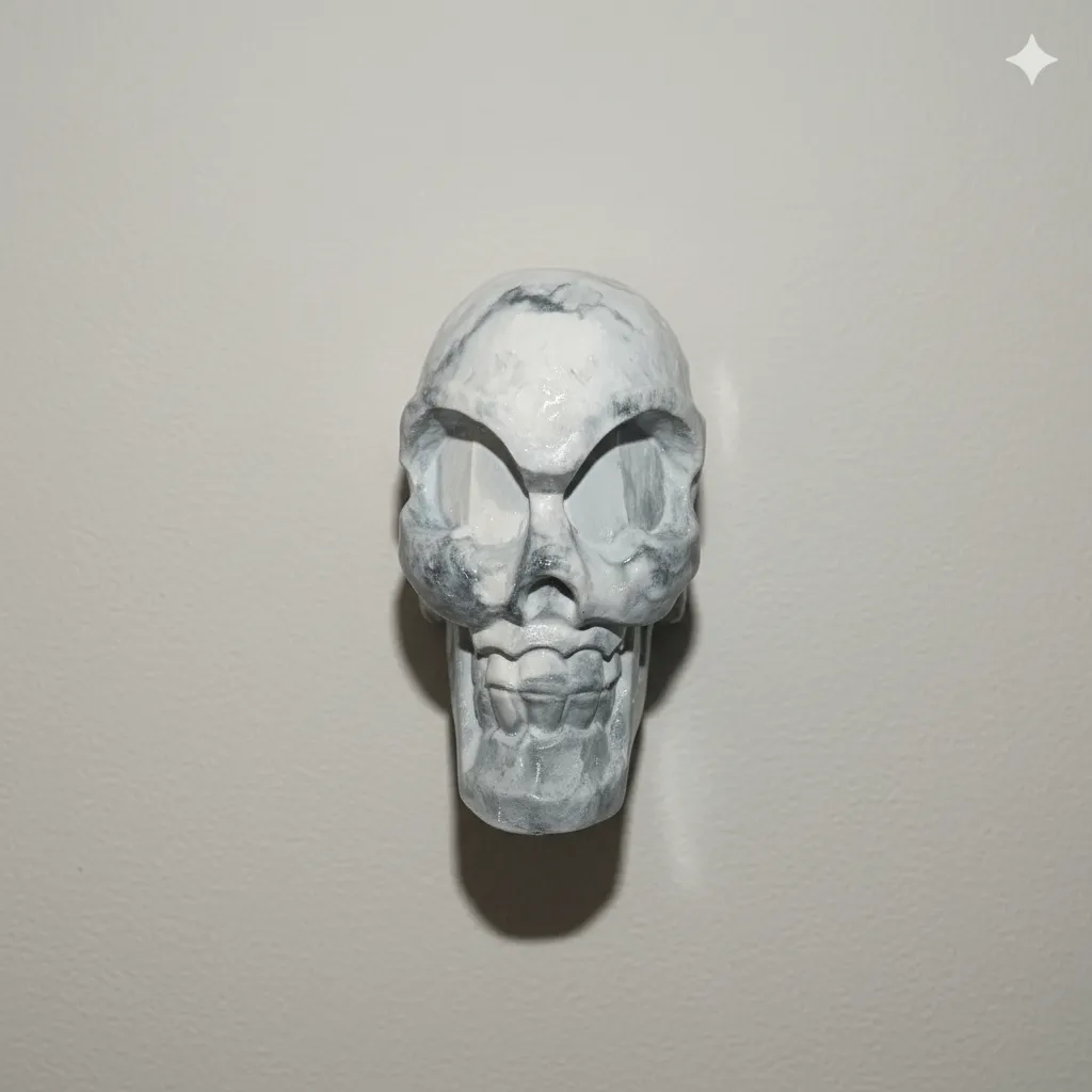 Mermer Efektli Kuru Kafa Duvar Dekoru - El Yapımı Obje