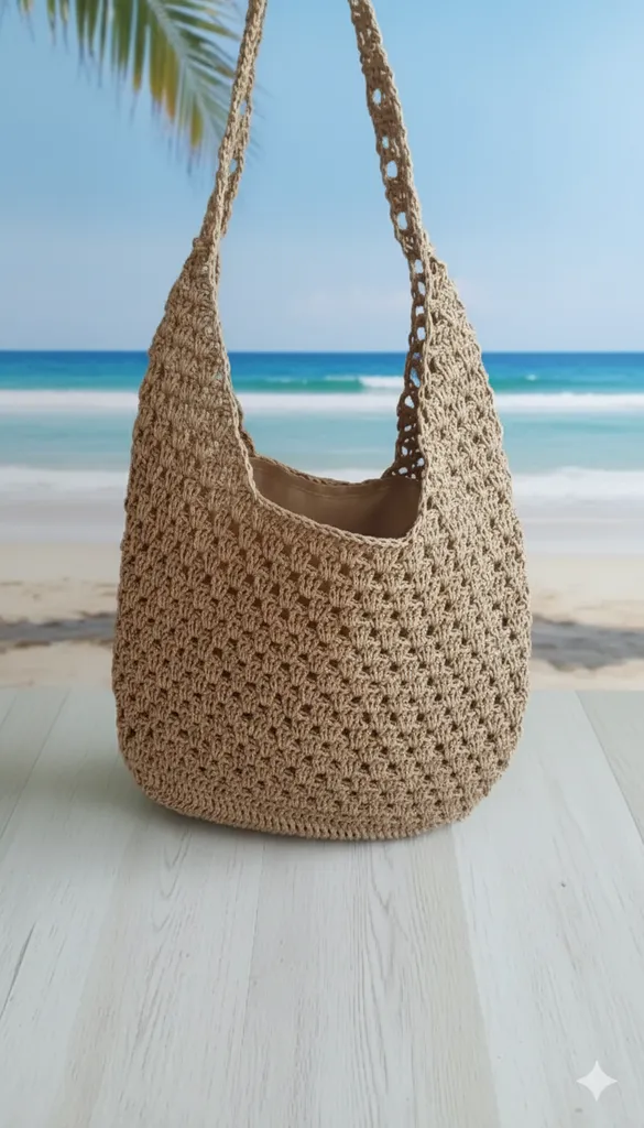 El yapımı örgü çanta yazlık çanta Kağıt ipten omuz çantası