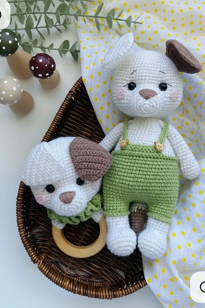 Amigurumi Örgü Köpek Oyuncak Seti - Bebek ve Çocuk Odası Dekorasyonu