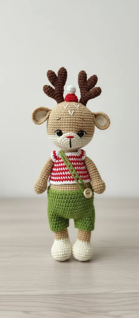 Örgü Erkek Geyik Amigurumi Oyuncak Bebek - El Emeği