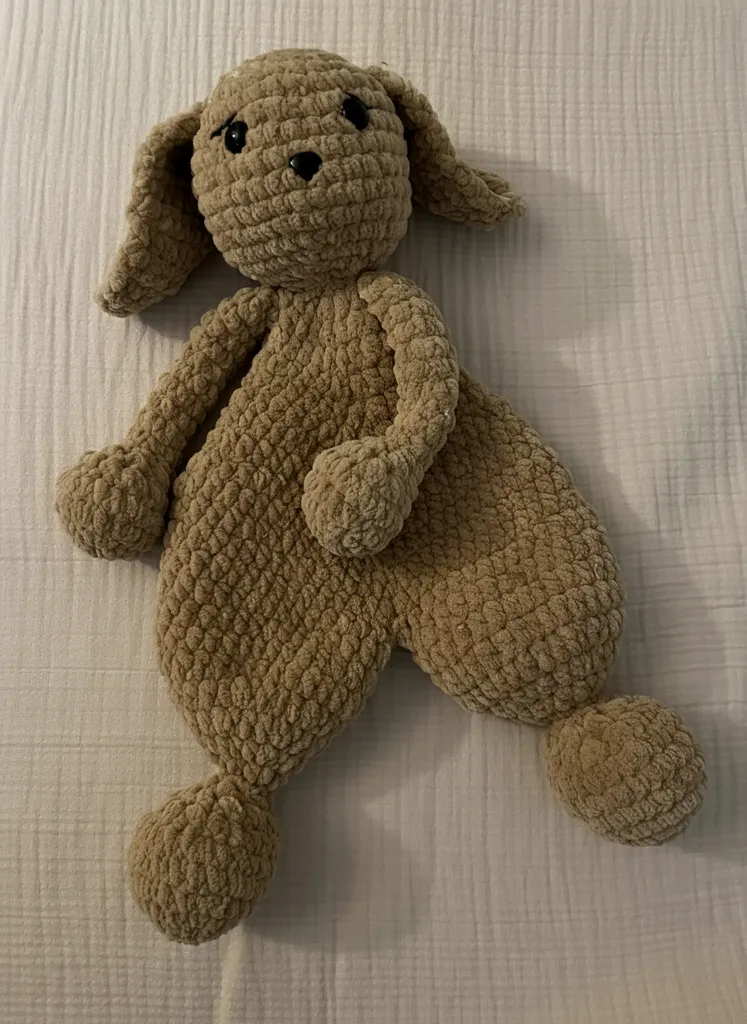 Kahverengi Örgü Uyku Arkadaşı Köpek Oyuncak - 42 cm Boyunda