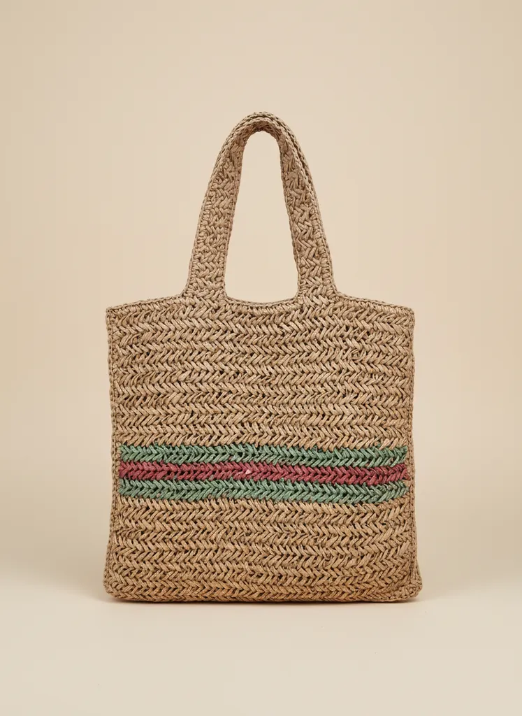 Kahverengi Hasır Görünümlü Omuz Çantası - El Yapımı