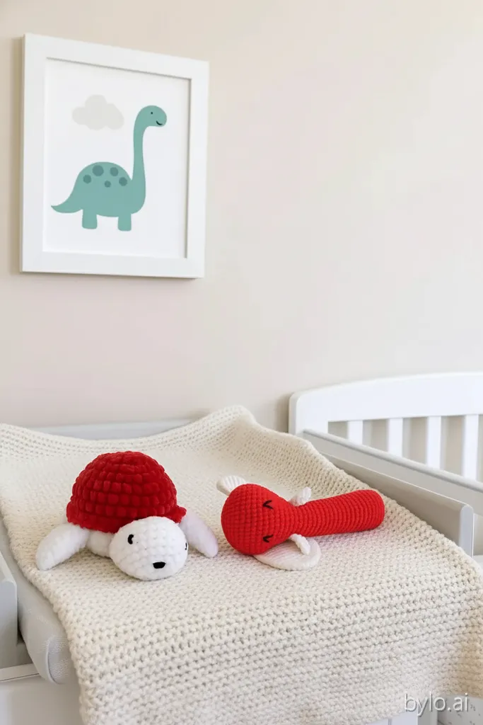 El Örgüsü Çıngıraklı Fil ve Kaplumbağa Seti – Yumuşak, 15 cm – Bebek Hediyesi (Kırmızı)